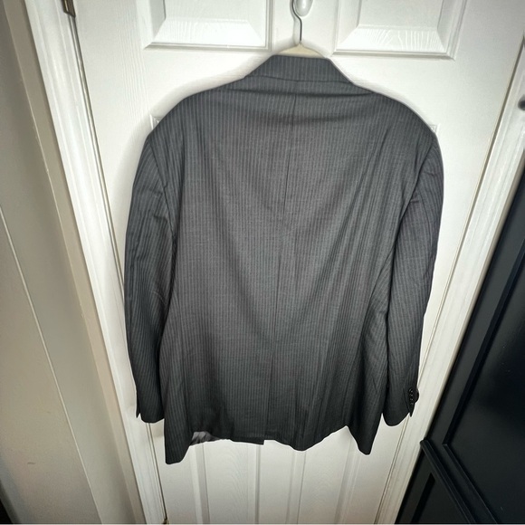 Brooks Brothers 346 Men’s 46L Gray Stripe 100% Wool Sport Coat Suit Jacket 46 L - Picture 7 of 16